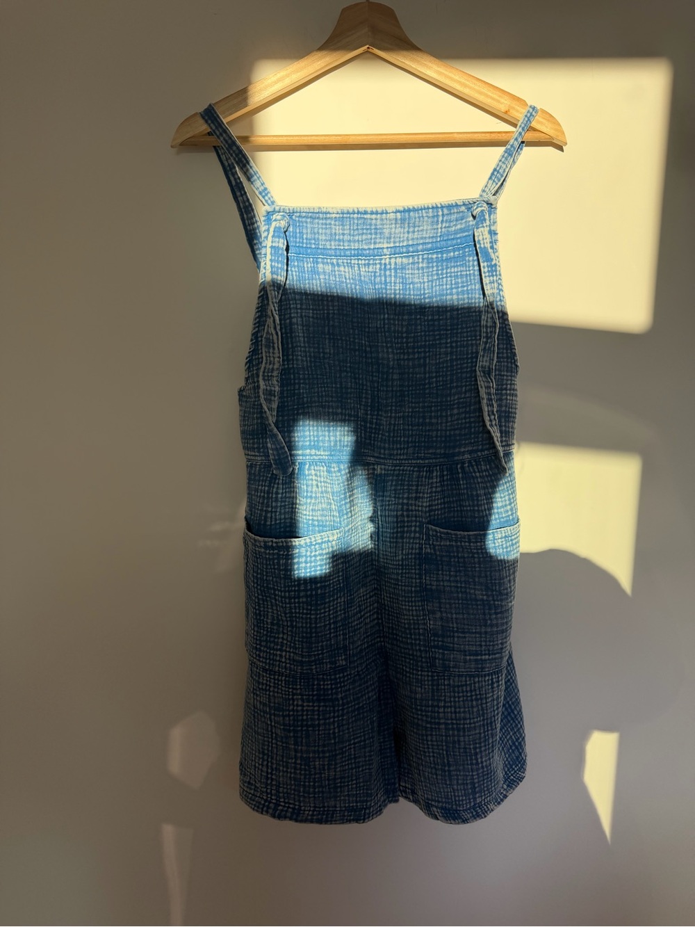 Blue gauze 100 % cotton Short Overalls for women